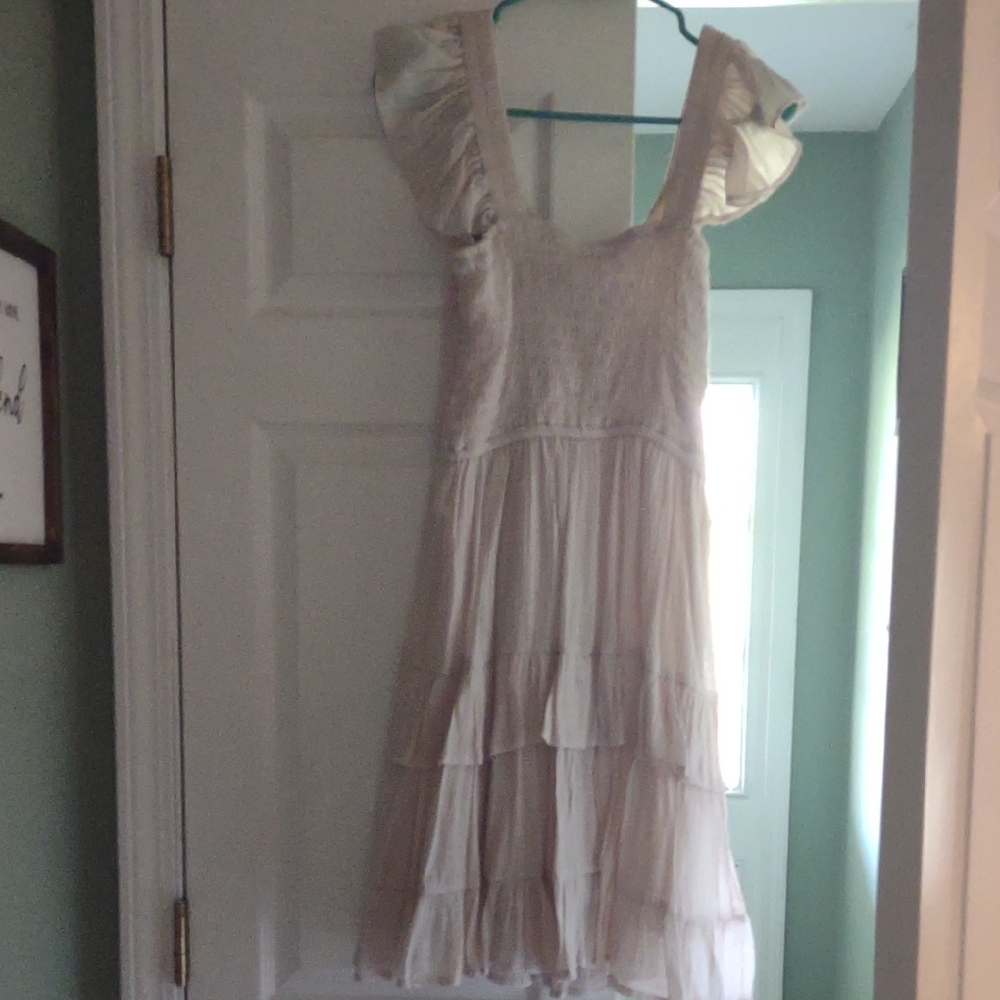 Elegant Cream Ruffle Dress